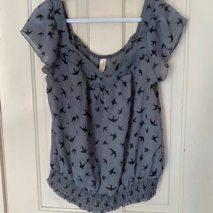 Swallow sheer blouse
